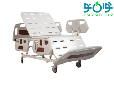تخت بیمارستانی برقی چهار شکن با قابلیت صندلی شو و تنظیم ارتفاع